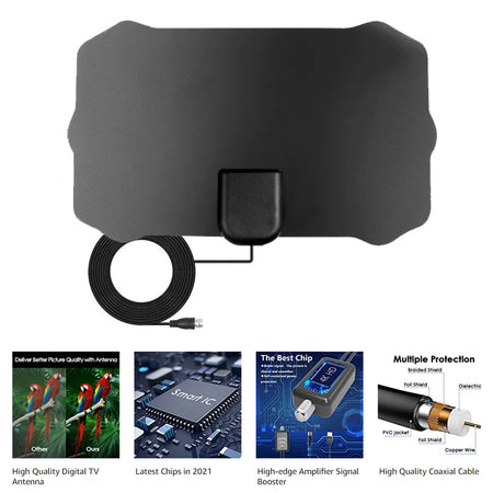 Kebidumei 200 Mile TV Antenna &ndash; Amplified Indoor HDTV