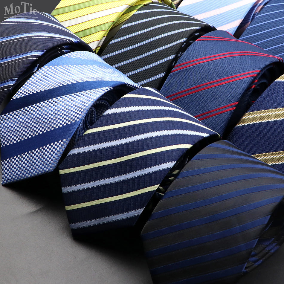 Classic Striped Necktie for Men - Perfect for Weddings and Formal Events