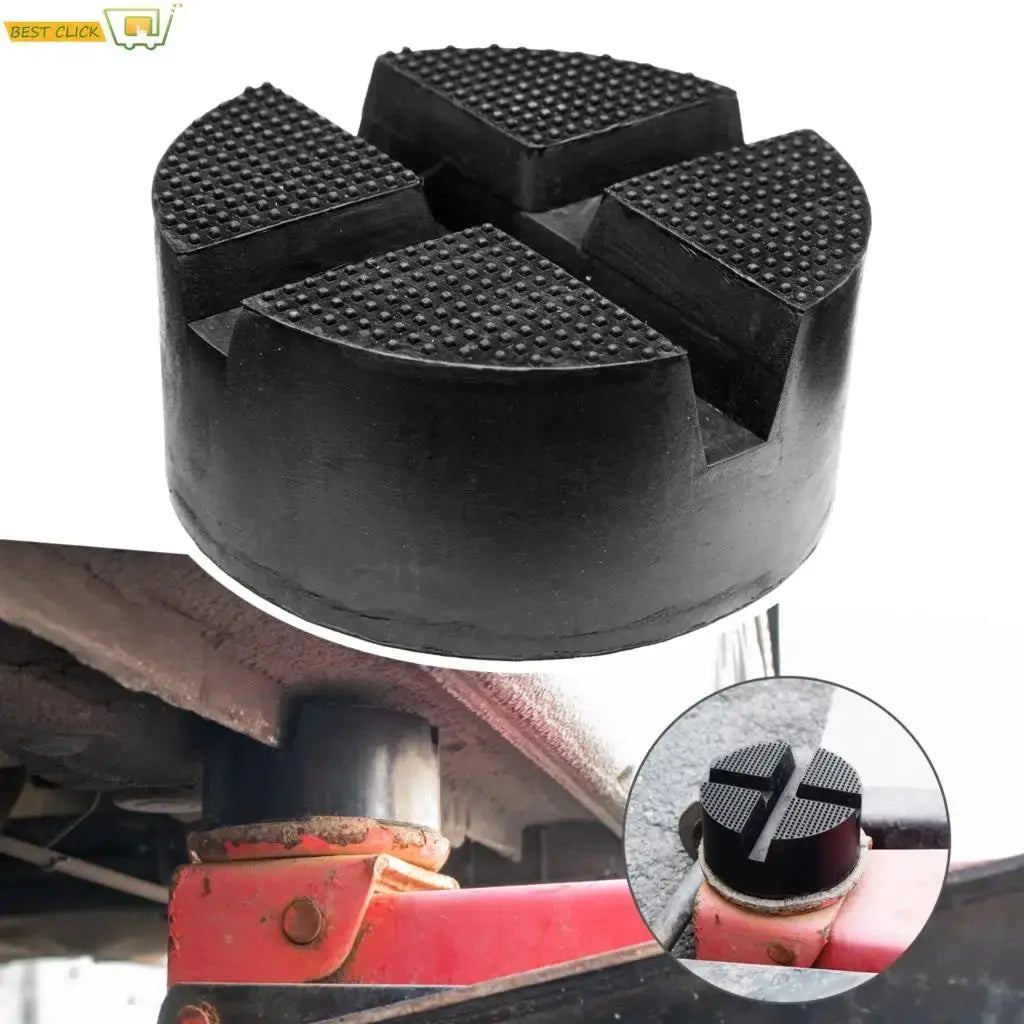 Universal Car Rubber Cross Slotted Jack Pad Adapter Guard Floor Disk Frame Rail Protector For Pinch Weld Side Chassis Trolley by InterCyprus Trading Ltd