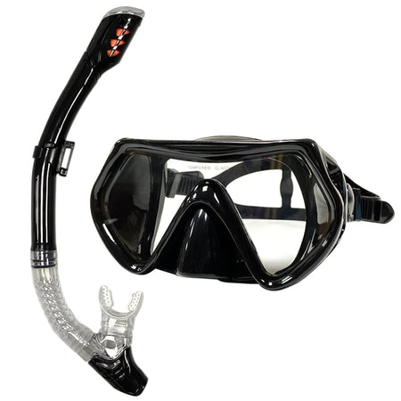 Professional Silicone Skirt Scuba Diving Mask &amp; Snorkeling Suit for Adults 1526198ALL BLACK / CHINA