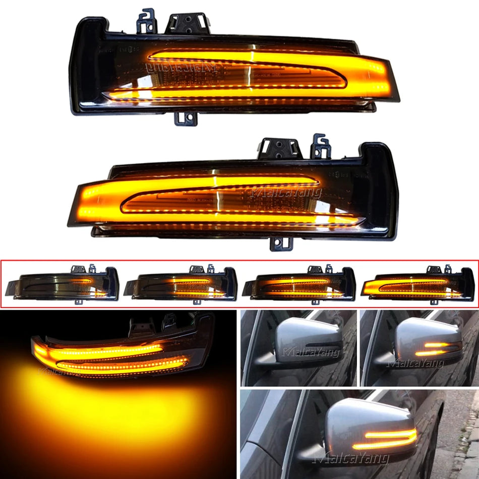 Dynamic LED Rearview Mirror Indicators For Mercedes W176 W204 W212 CLA GLA