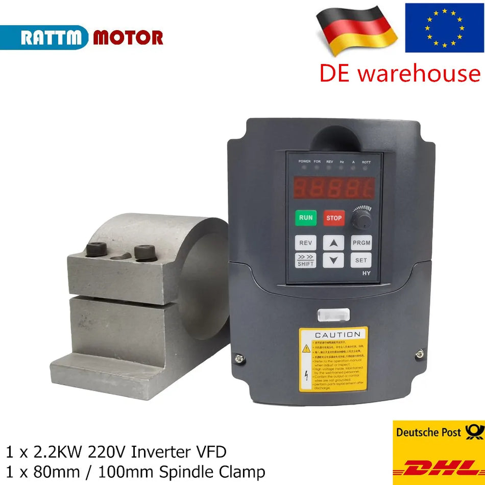 2.2kW 220V HY Inverter VFD with Extension Cable and Spindle Bracket