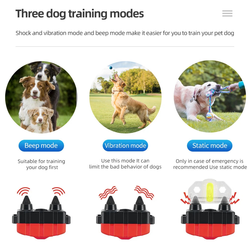 PT094 Waterproof Remote Dog Training Collar &ndash; LCD Display