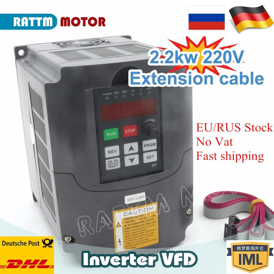 2.2kW 220V HY Inverter VFD with Extension Cable and Spindle Bracket