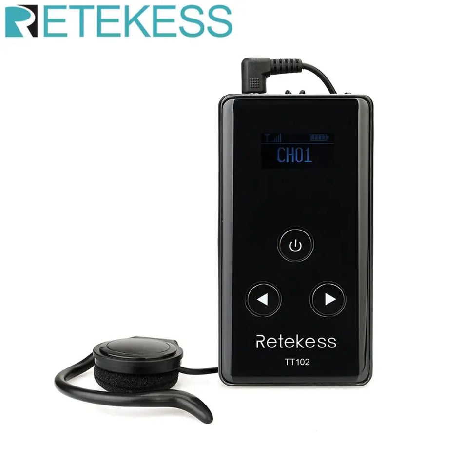 Receptor de Audio Inalámbrico TT102 195-230MHz para Sistema de Guía Turística 99 Canales
