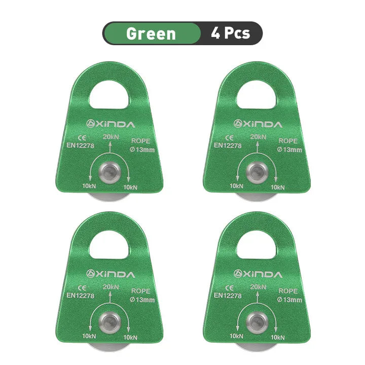 XD-8612 Pulley &ndash; Ultra Lightweight Rock Climbing Gear Green 4pcs