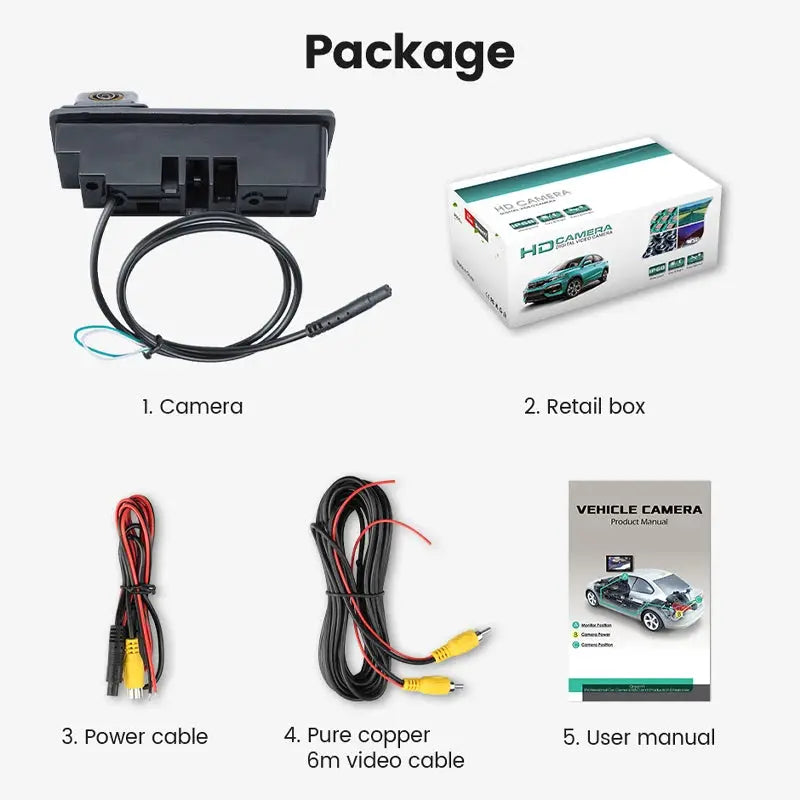 AHD Backup Camera With Night Vision And Guide Lines For Audi A3 A4 A6 Q5 Q7 by InterCyprus Trading Ltd