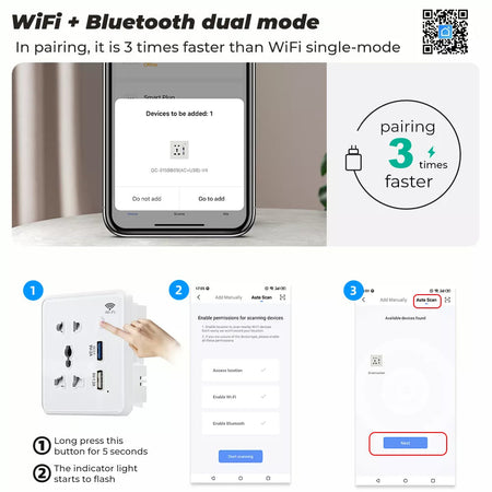 Tuya Wifi Wall Smart Socket US EU UK Plug Tempered Glass Quick Fast Charger 3.0 Usb Charging Timing Google Home Alexa
