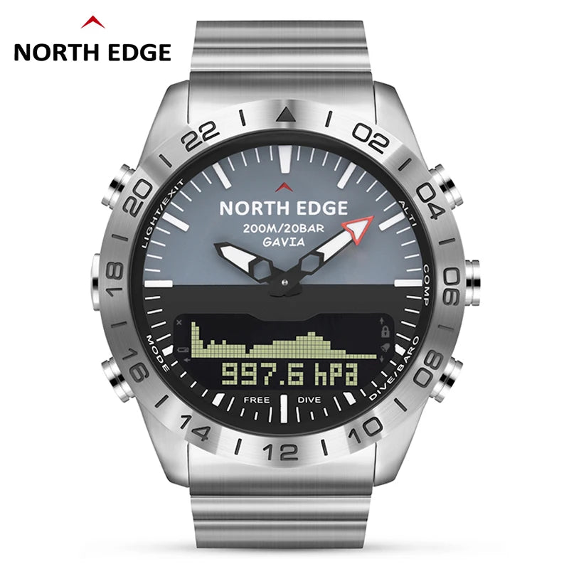 NORTH EDGE Mens Dive Watch &ndash; Luxury Full Steel Design with Waterproof Capability