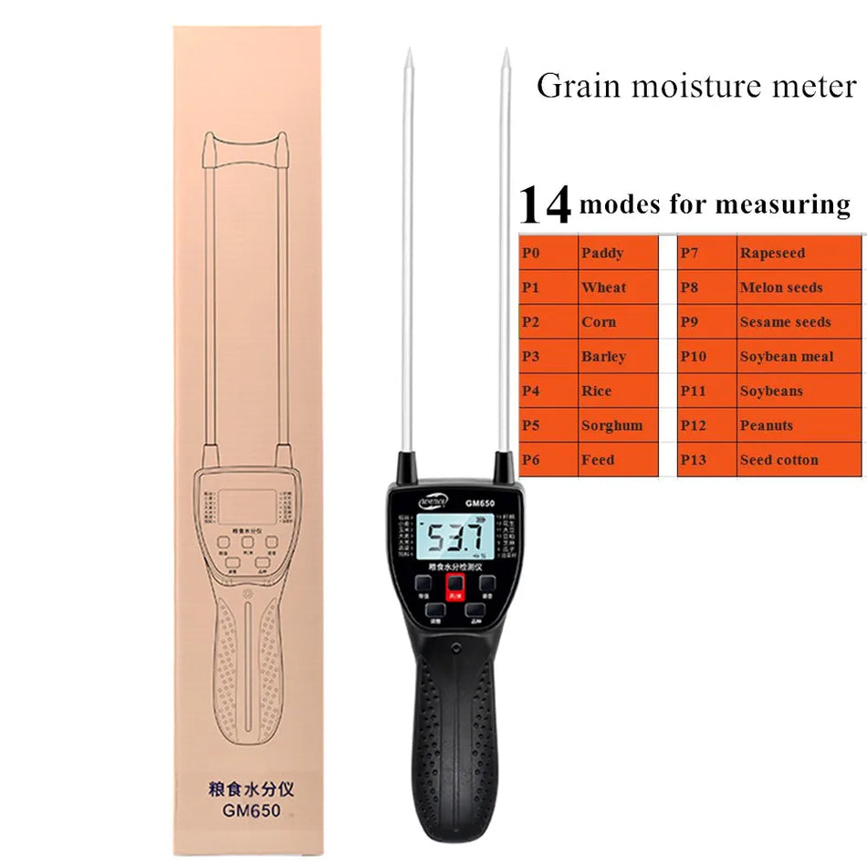 GM650 Grain Moisture Meter - Digital LCD Hygrometer