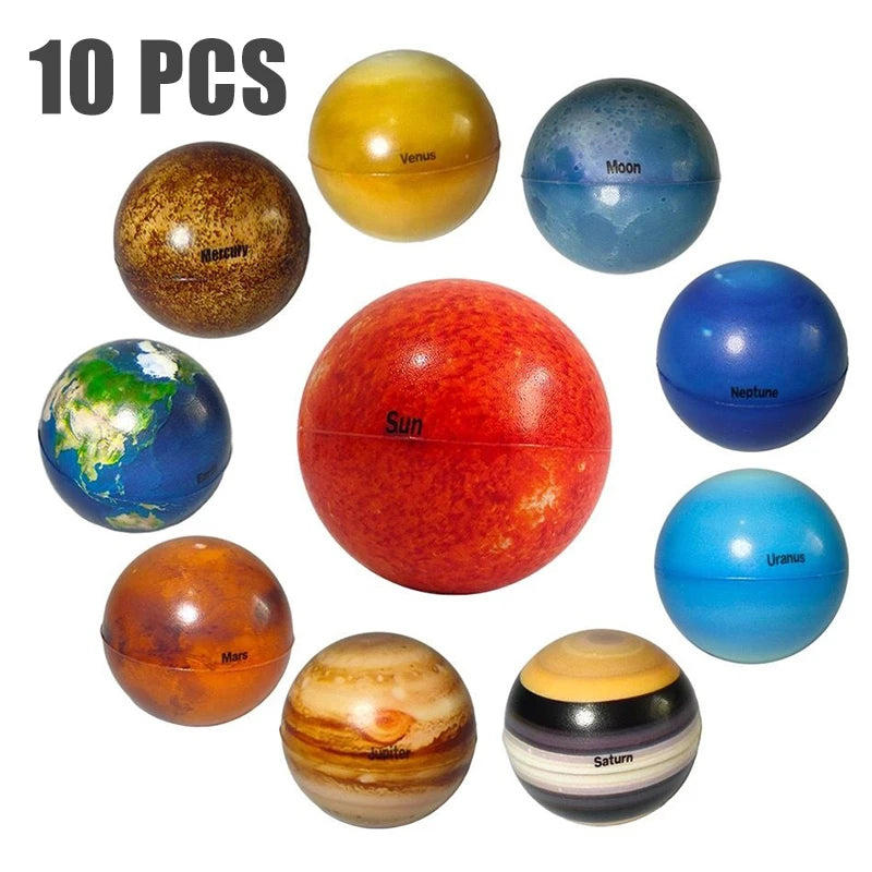 Eight Planets Bouncy Ball &ndash; Educational Solar System Toy STF00342 10PCS