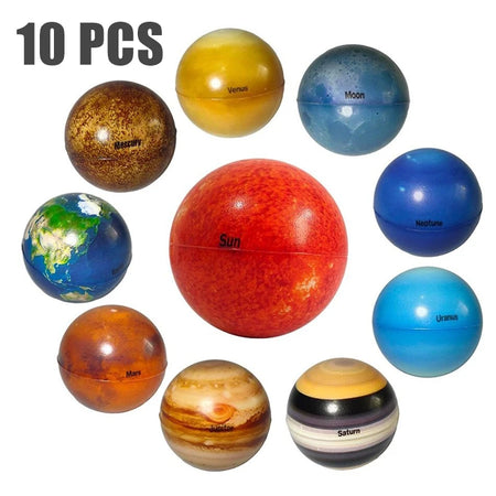 Eight Planets Bouncy Ball &ndash; Educational Solar System Toy STF00342 10PCS