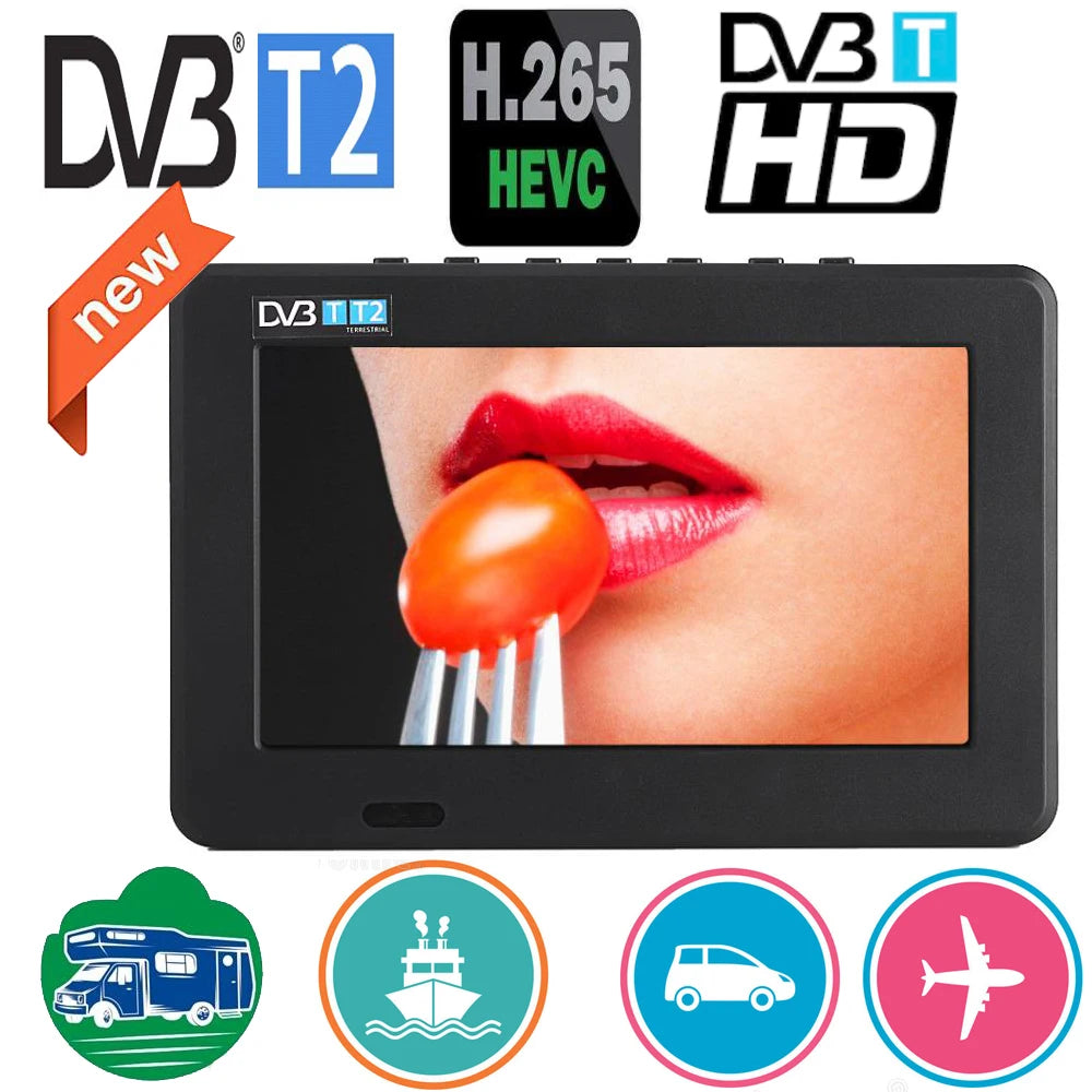 LEADSTAR D7 7-Inch Portable Mini TV with DVB-T2 &amp; Dolby AC3 Default Title
