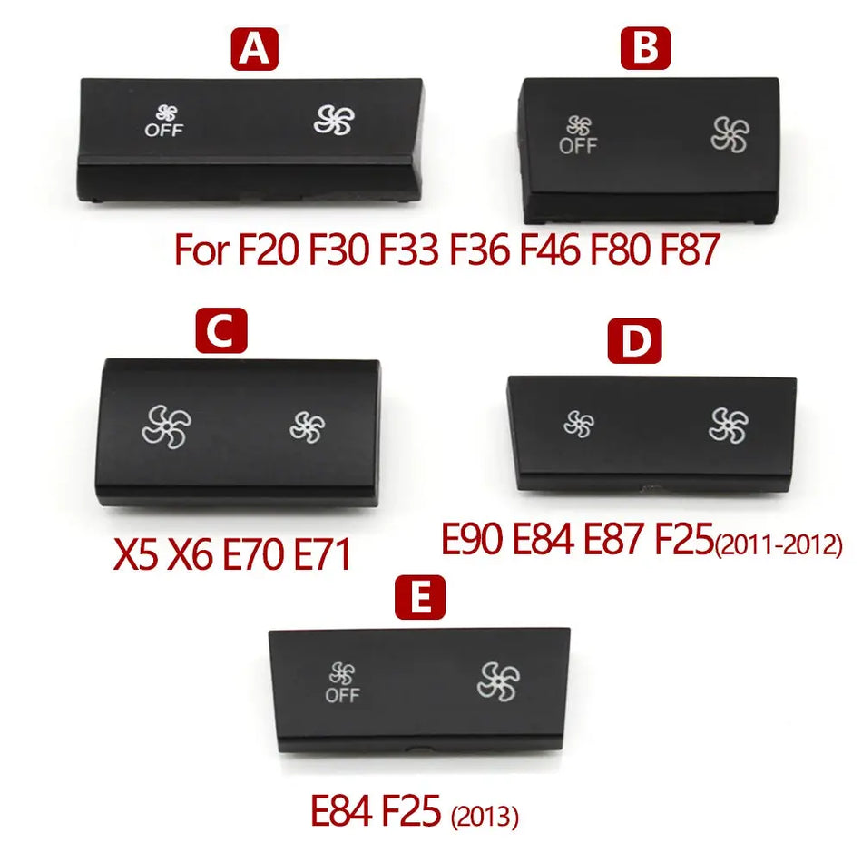 Dashboard AC Climate Ventilation Volume Button Caps For BMW 1 2 3 4 X1 X3 X5 X6 Series F20 F30 F35 F80 F25 F26 E70 E84 E90 by InterCyprus Trading Ltd