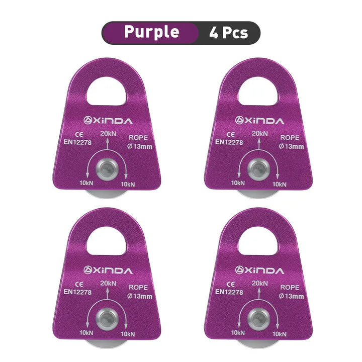 XD-8612 Pulley &ndash; Ultra Lightweight Rock Climbing Gear Purple 4pcs