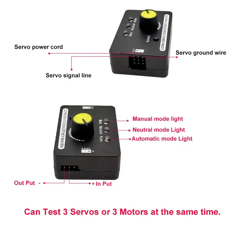 Multi Servo Tester 3CH ECS Consistency Speed Controler Power Channel CCPM Meter Master Checker RC Drone Helicopter RC Hobby by InterCyprus Trading Ltd