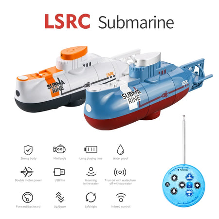 LSRC 6CH Mini Waterproof RC Submarine with LED Light