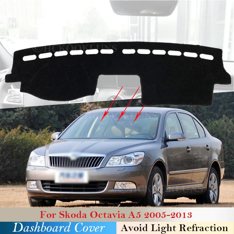 Anti-UV Polyester Kojelaudan Suojus Skoda Octavia MK2 A5