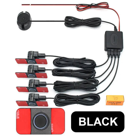 4 Pc Car Parking Sensors 13MM Flat ABS Reverse Backup Alarm Kit by InterCyprus Trading Ltd