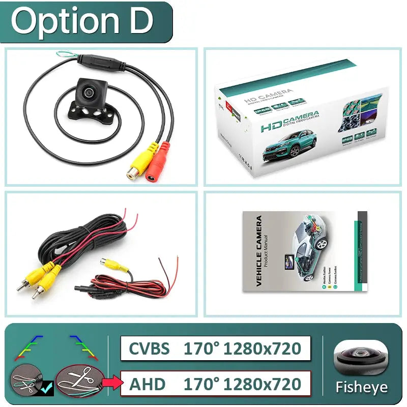 Waterproof 1080P AHD Rear View Camera With Night Vision Guiding Lines by InterCyprus Trading Ltd