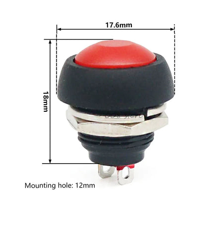 PBS 33B Mini Switch &ndash; Waterproof 12mm Momentary Push Button