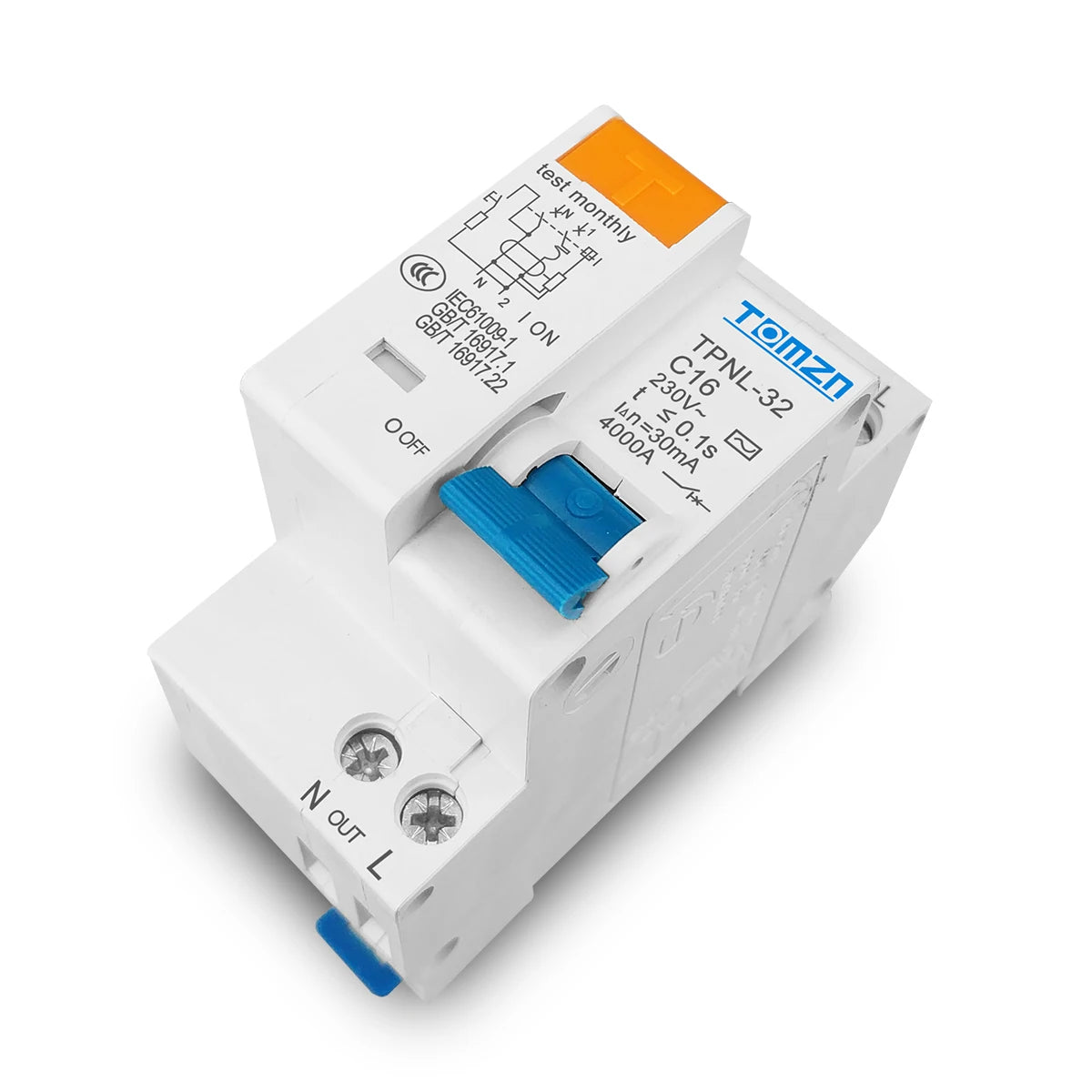 TOMZN TPNL DPNL 230V 1P+N RCBO Mini Circuit Breaker