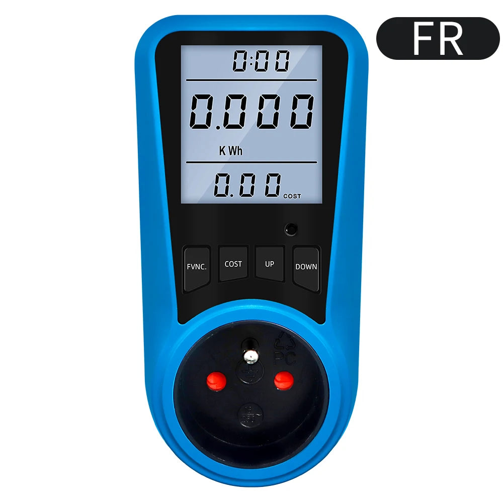 KWE-PMB05O - Energy And Power Meter With Digital Display FR Plug Backlight