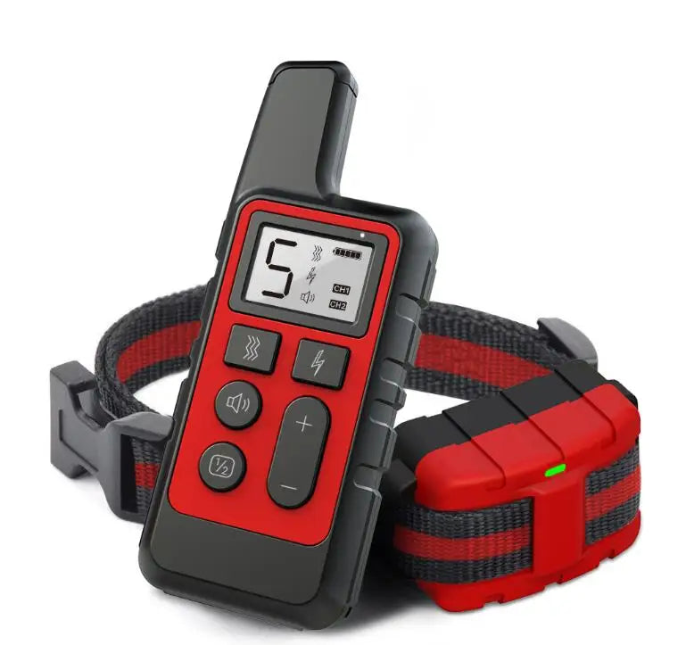 PT094 Waterproof Remote Dog Training Collar &ndash; LCD Display Red