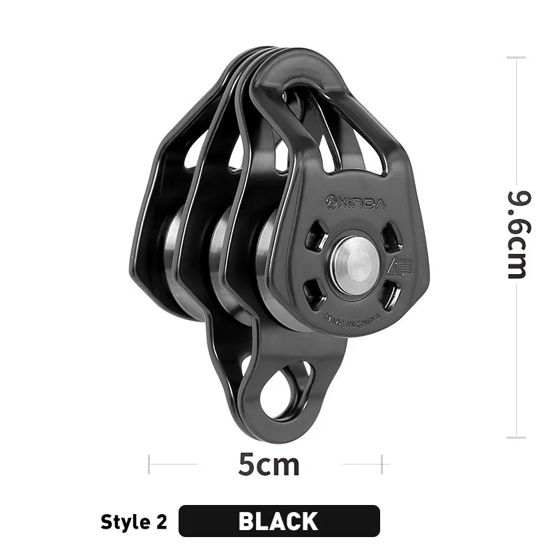 Xinda Outdoor Pulley Cableway System &ndash; Three Pulley System Black Hang Point