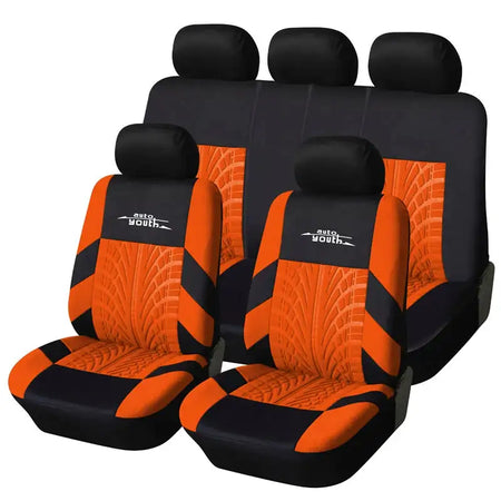 Autoyouth Car Seat Covers Set &ndash; Universal Fit For Most Cars Orange full set