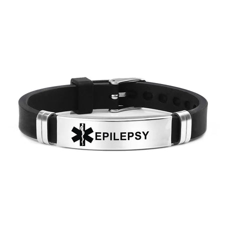 Medical Alert ID Bracelet &ndash; Laser Engraved for Diabetes Emergency EPILEPSY