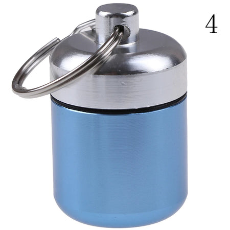 Compact Waterproof Aluminum Alloy Pill Box Keychain &ndash; Portable Medicine Storage Container for Travel and Health Care P4