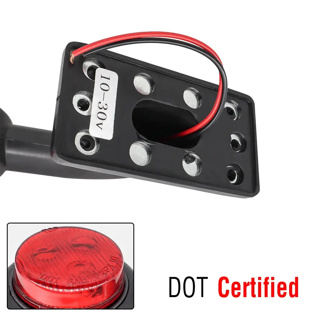 2x Truck Trailer LED Elbow Rubber Side Marker Light White Red Outline Clearance Indicator Lamp For Lorry Van Caravans Multi Volt by InterCyprus Trading Ltd