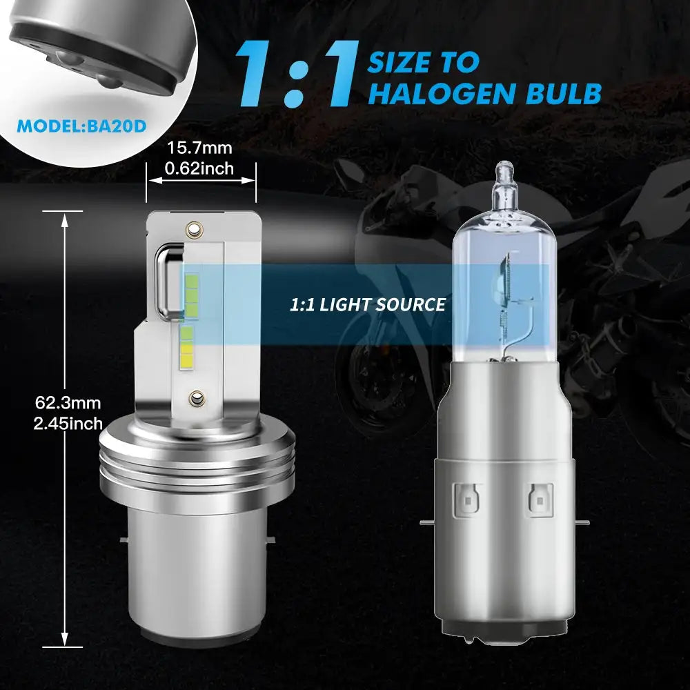 Bevinsee H4 LED Headlight Hi Lo 6000K 3000Lm Nonpolarity