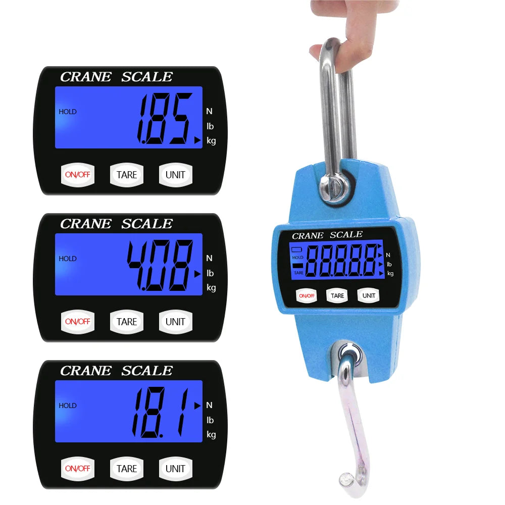 S033 Mini Crane Scale &ndash; Portable LCD Display 300kg Capacity