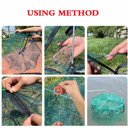 Folding Crayfish Catcher &amp; Fish Trap Nets - Easy &amp; Automatic Trapping Solution