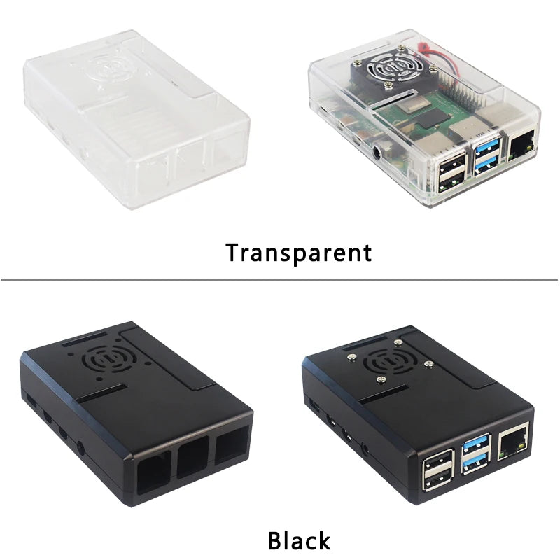 Raspberry Pi 4 Model B Case &ndash; Removable GPIO Cover with Cooling Fan