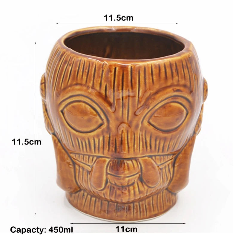 Hawaii Tiki Mugs Cocktail Cup - Eco Friendly Ceramic L white Style / 300-920ml