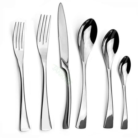 KNGZI 6Pcs Stainless Steel Flatware Set &ndash; Durable Mirror Finish