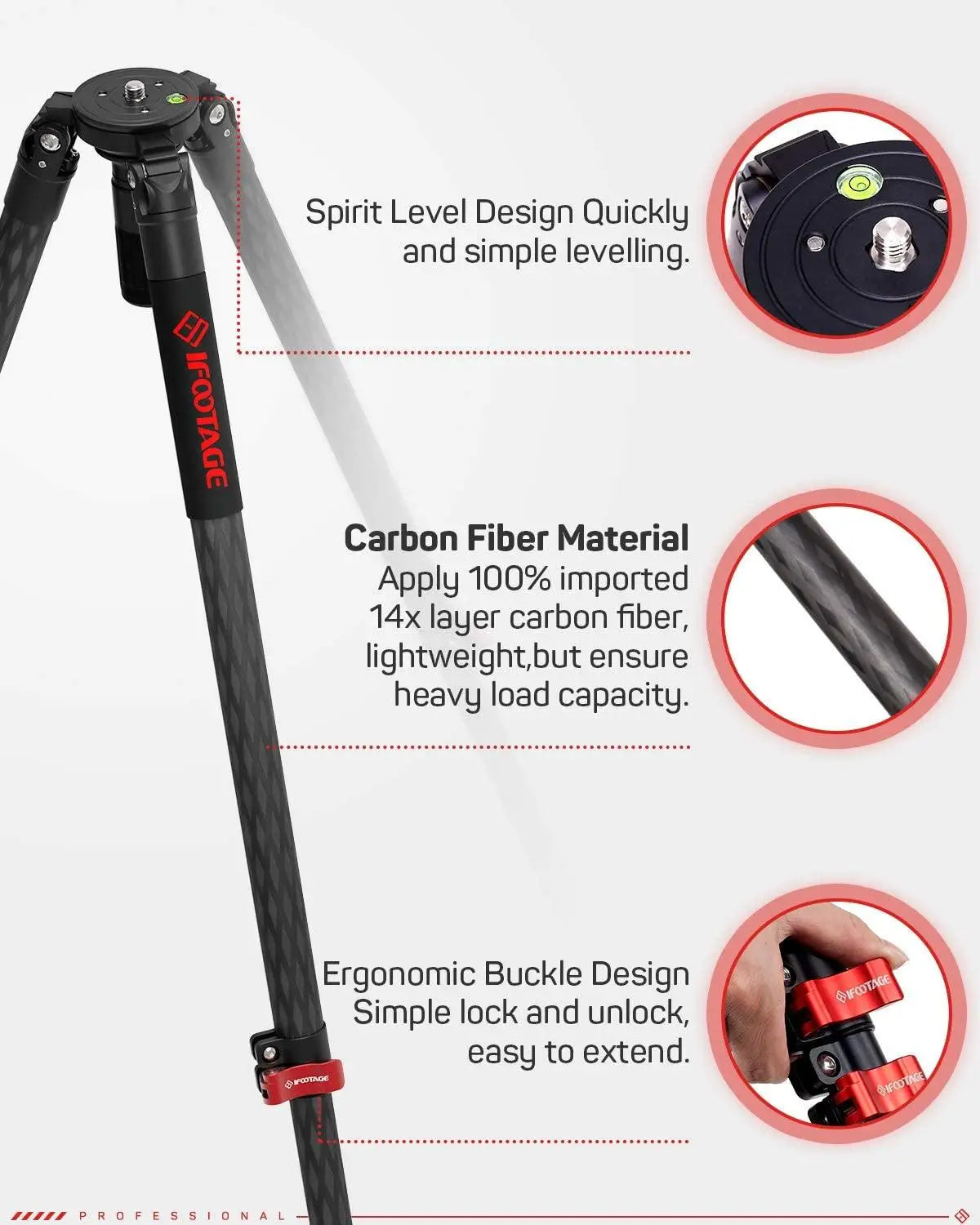 IFOOTAGE Gazelle TA5S TC5S TA6S TC6S Tripod &ndash; Carbon Fiber