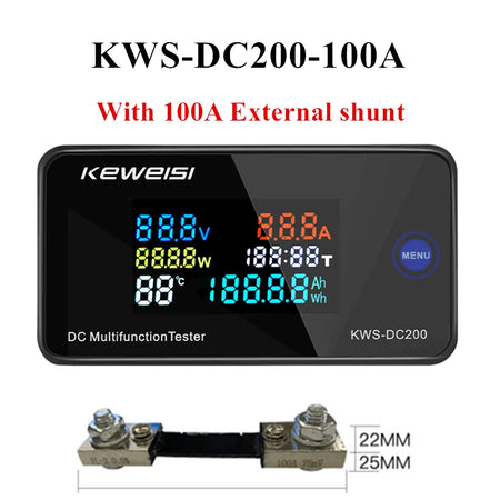 KWS-DC-200 Digital Voltmeter Ammeter 0-200V &ndash; Reset Function DC200-100A
