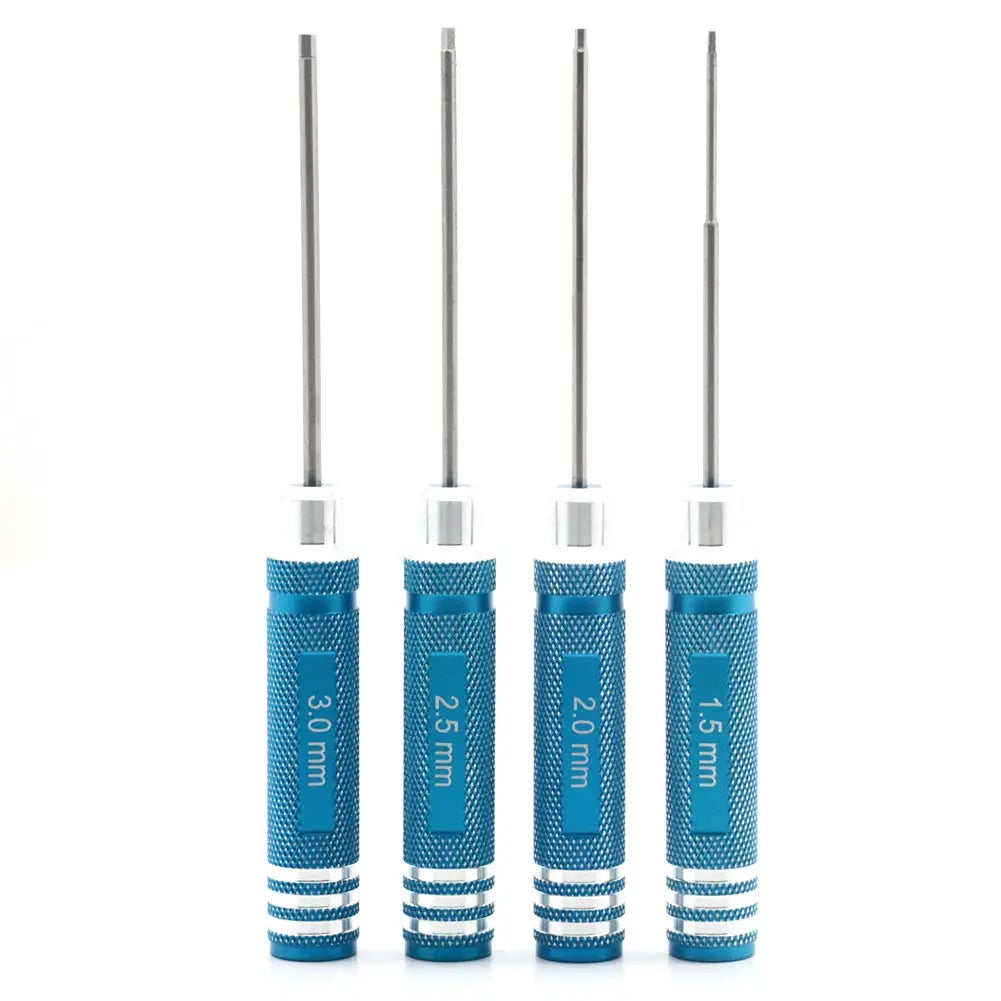 RC Tools 4 pcs Hex Screw Driver Set Titanium Plating Hardened 1.5 2.0 2.5 3.0mm Screwdriver for Helicopter Toys by InterCyprus Trading Ltd