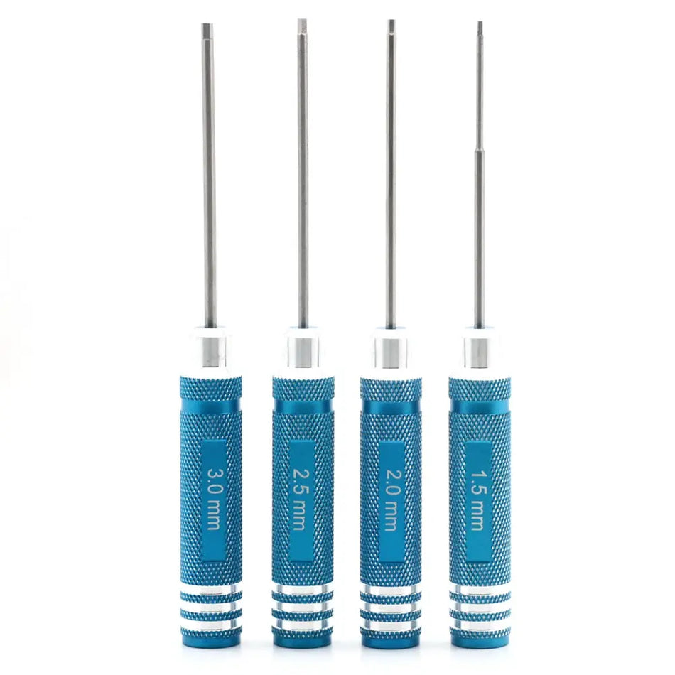 RC Tools 4 pcs Hex Screw Driver Set Titanium Plating Hardened 1.5 2.0 2.5 3.0mm Screwdriver for Helicopter Toys by InterCyprus Trading Ltd