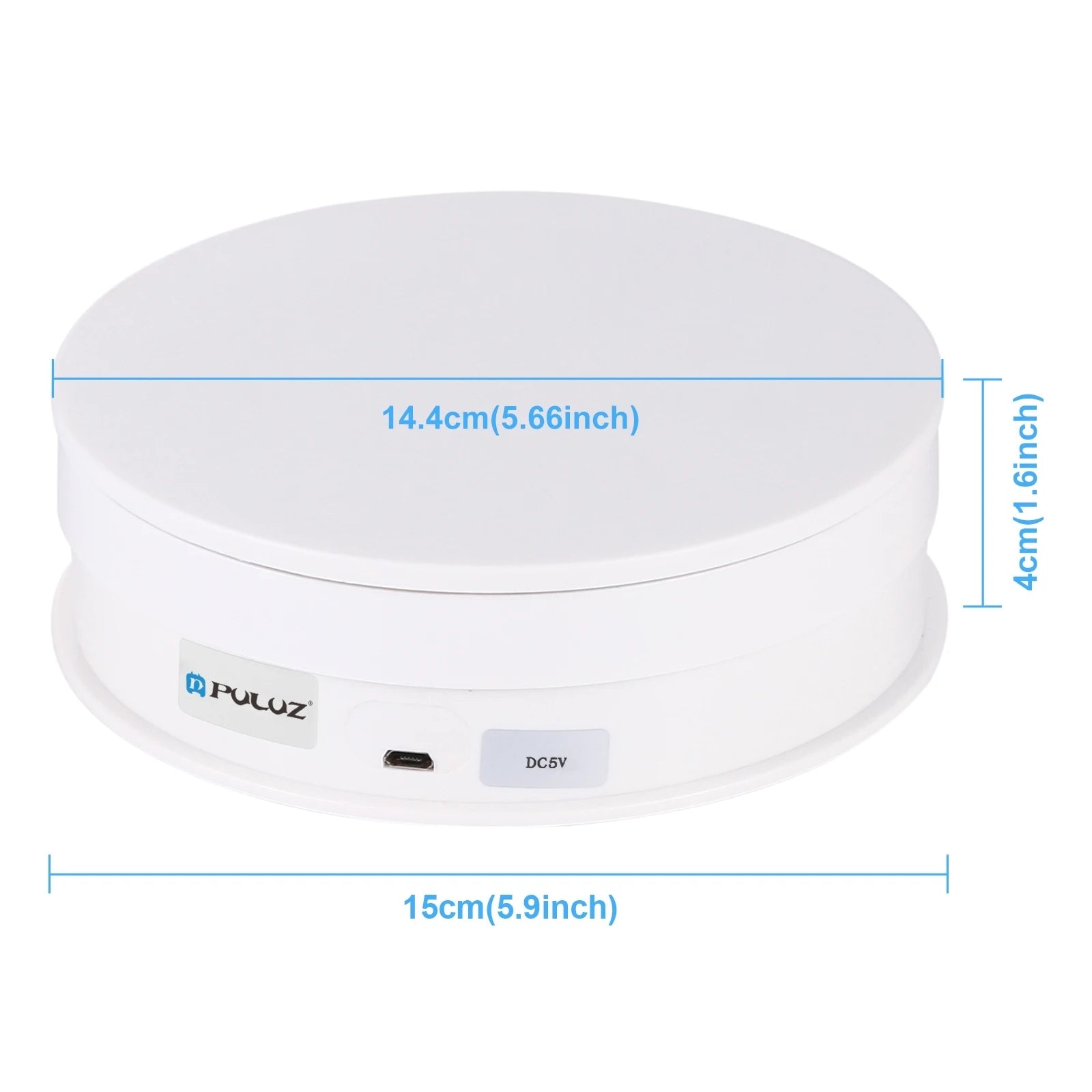PULUZ 360 Degree Rotating Turntable Display Stand USB Electric with Remote Control White