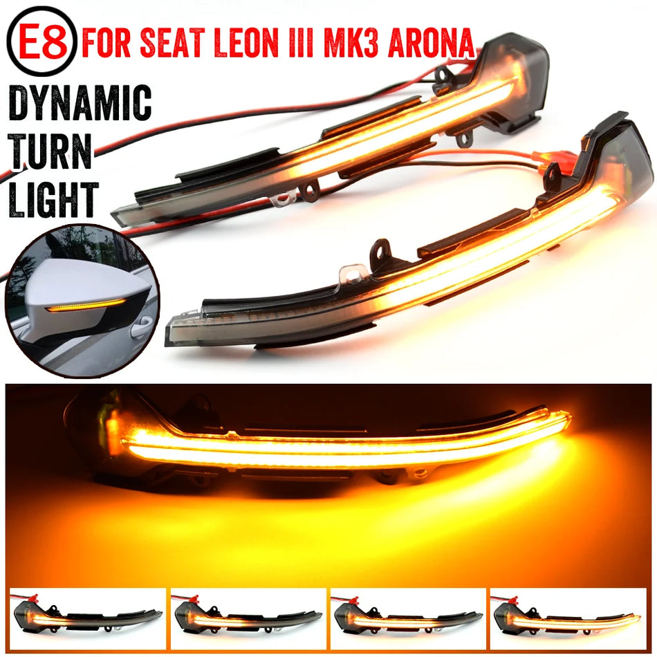 Indicadores de Espejo Dinámicos LED Secuenciales para Seat Leon III 5F Ibiza Arona