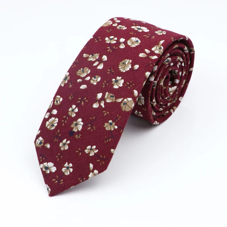 Floral Elegance Cotton Tie for Men and Women 25