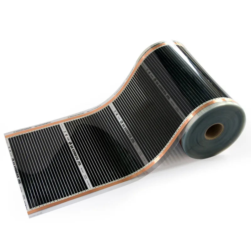 Eco-Friendly 220W Infrared Underfloor Heating Carbon Film Mat - 50cm Width 50cm x 200cm