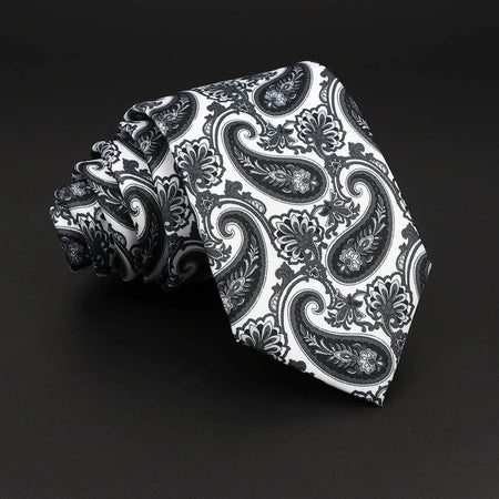 Paisley Floral Soft Silk Necktie for Men 10