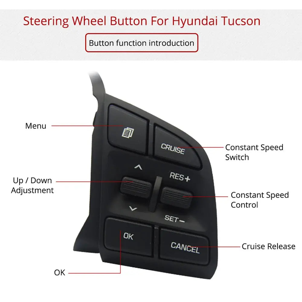 Steering Wheel Audio Control Button 96710- F8400 Constant Speed Switch 96710-D3500 FOR HYUNDAI Tucson 2015-2019 by InterCyprus Trading Ltd