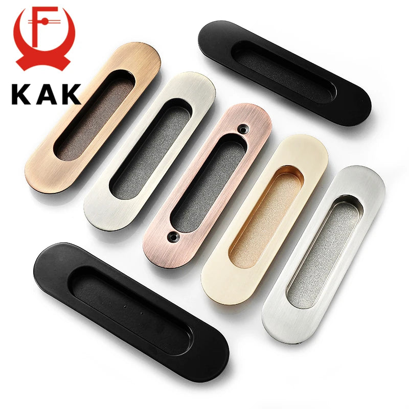 KAK Zinc Alloy Hidden Door Handles 2 Pack Recessed Pull